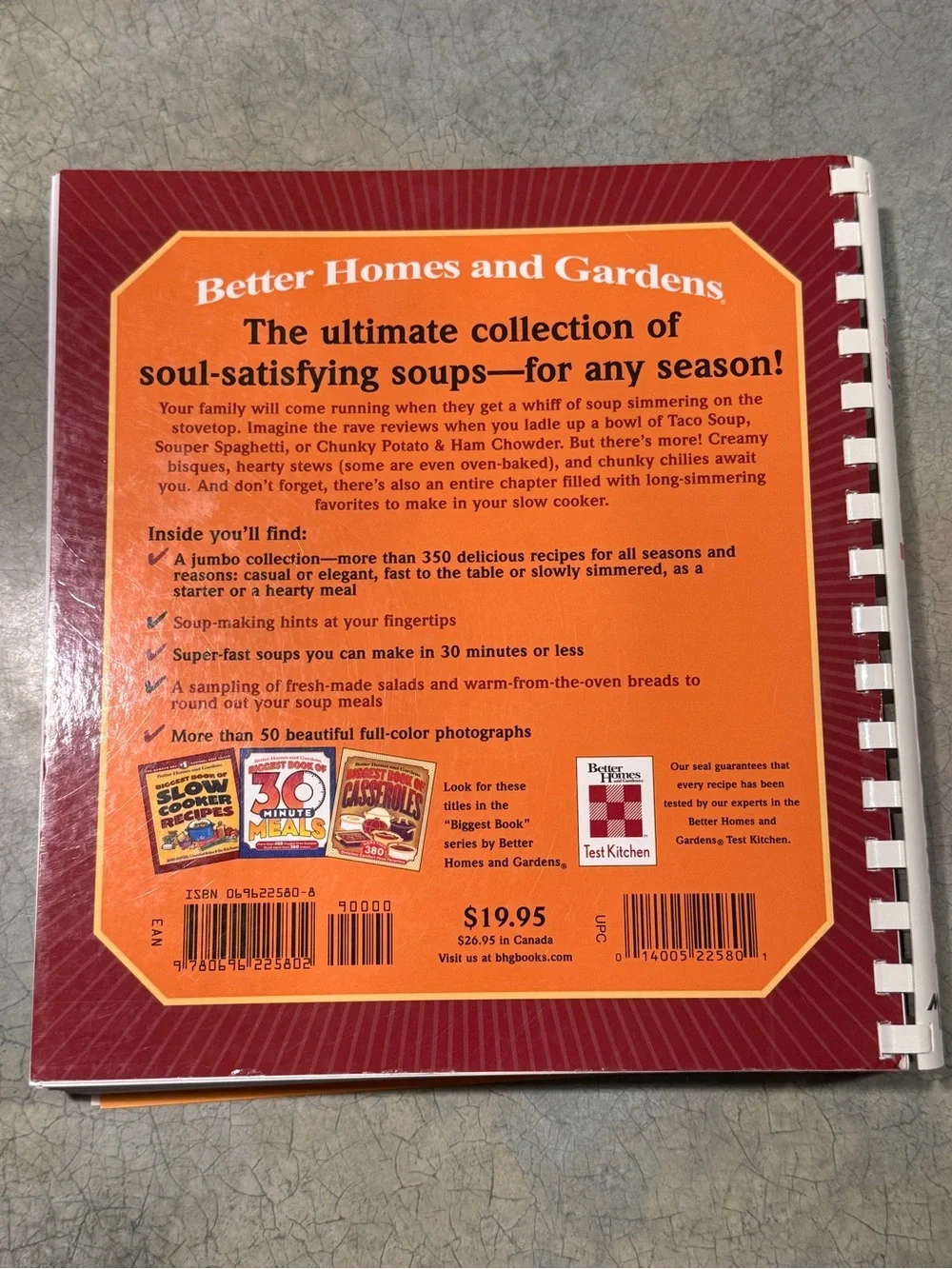 Better Homes And Gardens Biggest Book of Soups & Stews - Red and Blue Cover